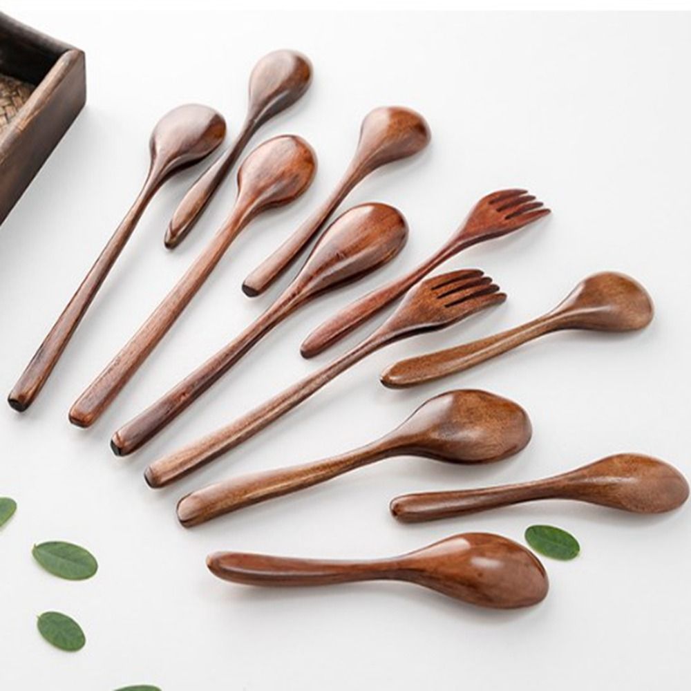 Natural Wooden Spoon Fork Dinn - Kitchen Appliances Combo avaliação e preço