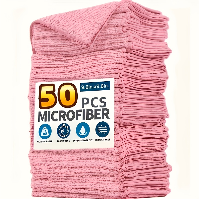 1-50Pcs Light Pink Microfiber  - Kitchen Appliances Usa avaliação e preço