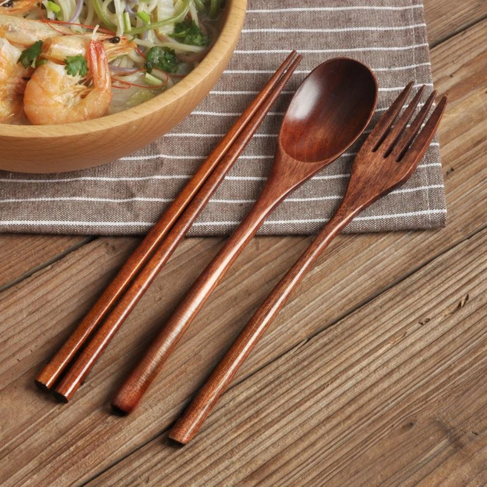 Wooden Travel Utensil Set Spoo - Kitchen Appliances Combo avaliação e preço